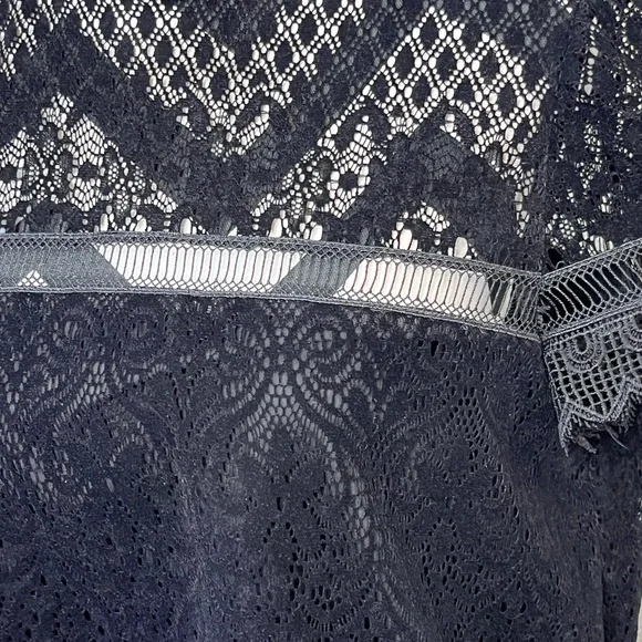 Laundry By Shelli Segal Whimsigoth Paisley Floral Fairygoth Velvet Lace Sz M Top - Picture 11 of 12